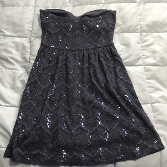 Size L strapless navy sparkle dress - Picture 3 of 8